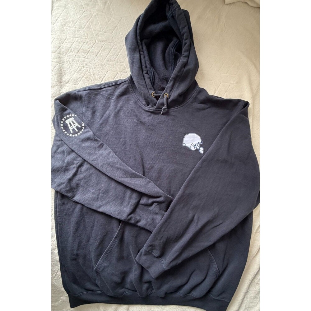 Carhartt Mens XL Loose Fit Hoodie Barstool Sports Navy Blue Football Helmet K121